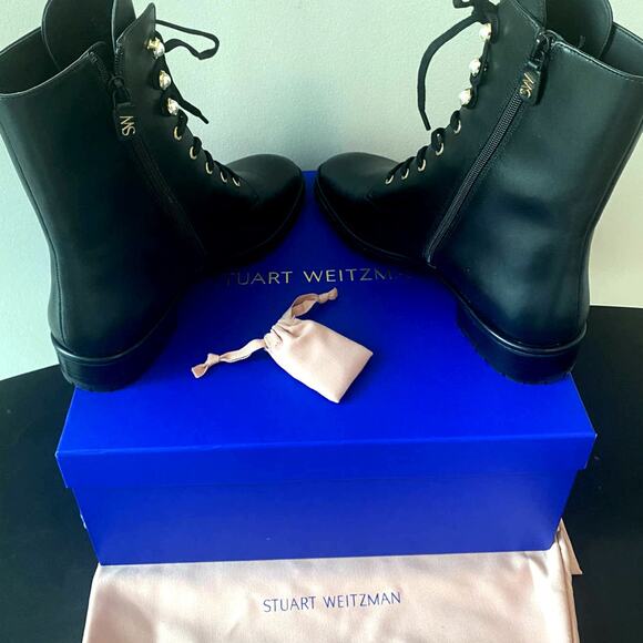 Stuart Weitzman Combat Boots - Laine Pearl - Picture 8 of 12
